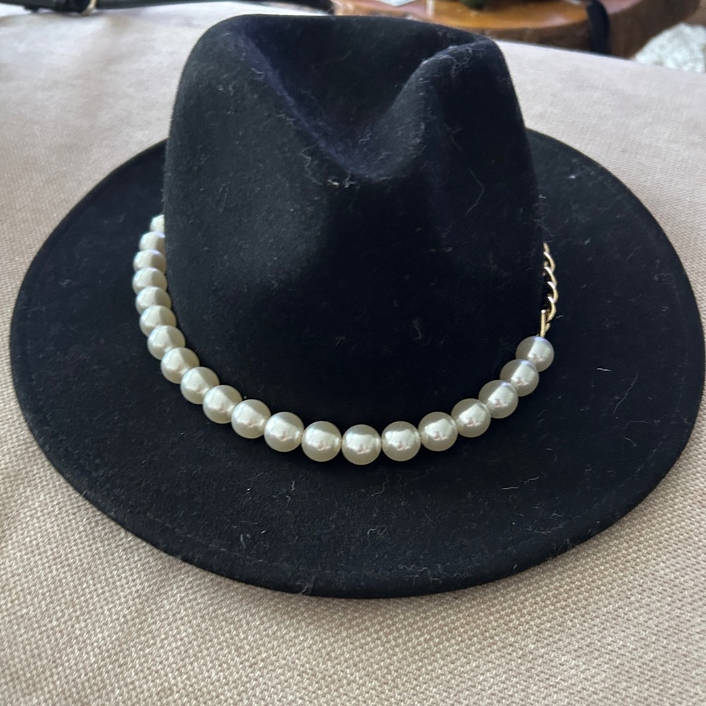 Eugenia Kim Black Hat with Pearls